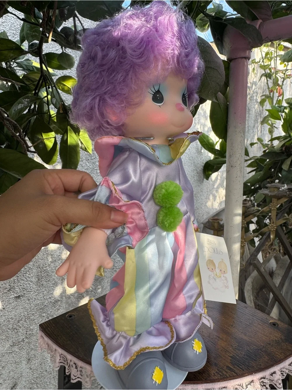 Precious Moments Purple Plush Clown Doll with Pastel Outfit